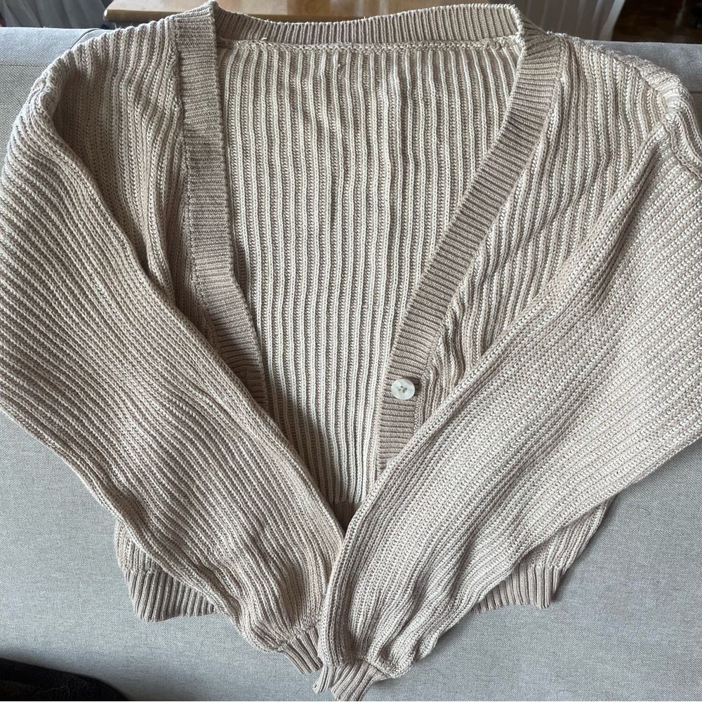 Frank & Oak Seacell™ Cardigan in Oxford Tan - Picture 3 of 4